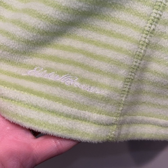 Lime Green/white Striped Eddie Bauer 1/4 Zip Lightweight Fleece jacket 2X - Picture 5 of 9